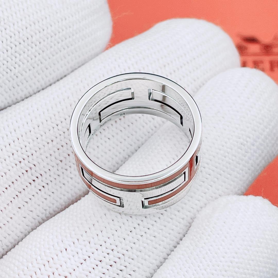 ◇エルメス◇新品仕上済 ムーヴ ムーブアッシュ リング オレンジ 13号 7.7