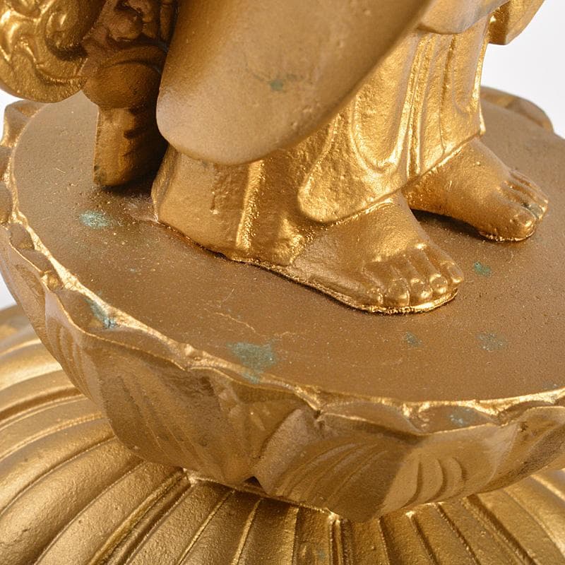 仏教美術　古銅鍍金　観音菩薩像　仏像　C　6593