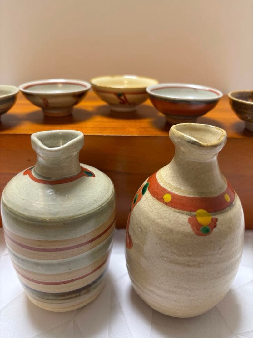 京焼　国領寿人 作　酒器セット　徳利2個　お猪口５個　作家さん　清水焼