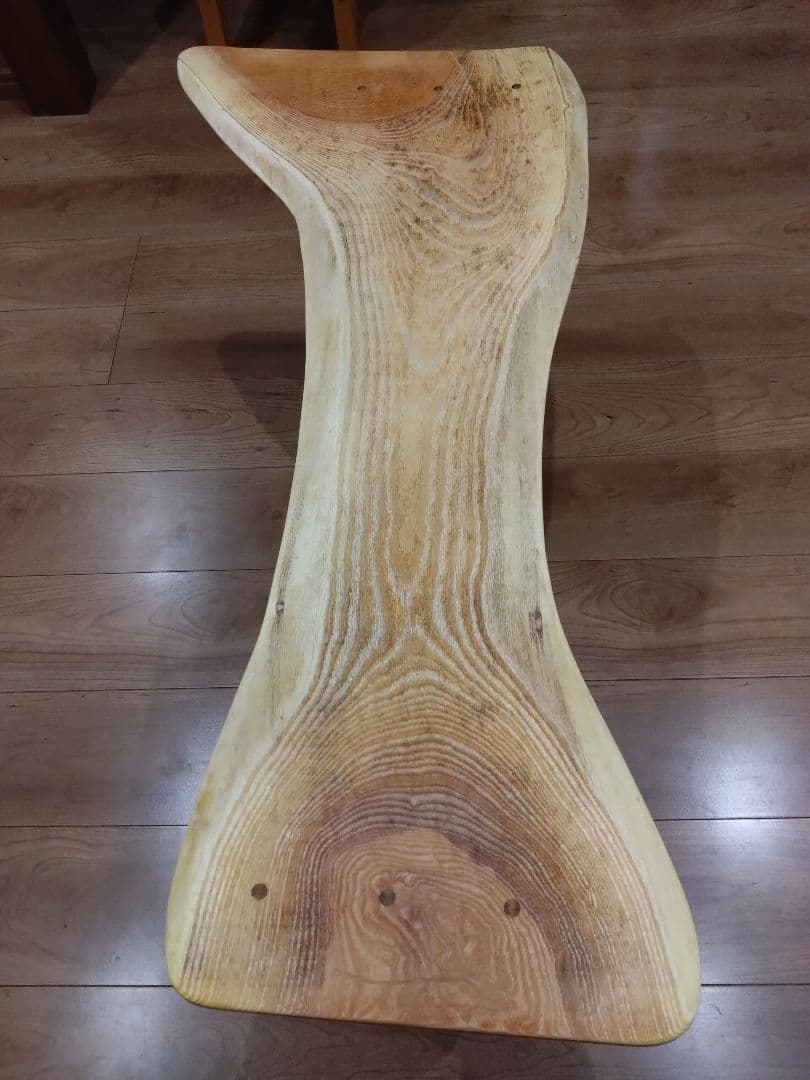 欅のベンチ（70）山口寿美子様専用❕ケヤキの模様、曲線をお楽しみ