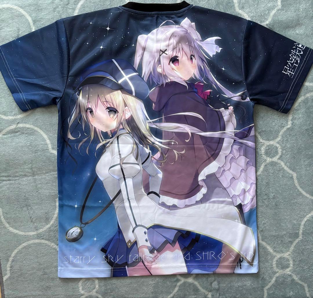 星空鉄道とシロの旅 星シロ 直筆サイン入り Tシャツ しらたま しらたまこ