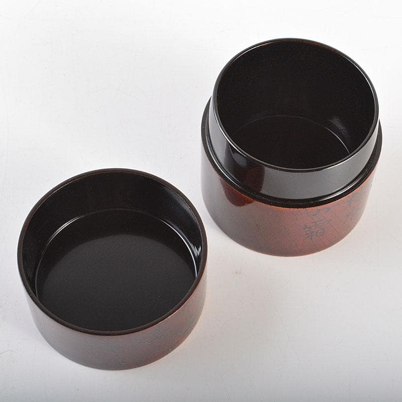 茶道具　雅斉造　利休道歌　溜中次　棗　共箱　V　6730