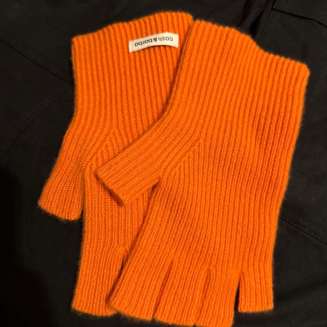 Cash&Barba ヘビーカシミヤオープンフィンガーグローブ orange Cash&Barba ヘビーカシミヤオープンフィンガーグローブ orange