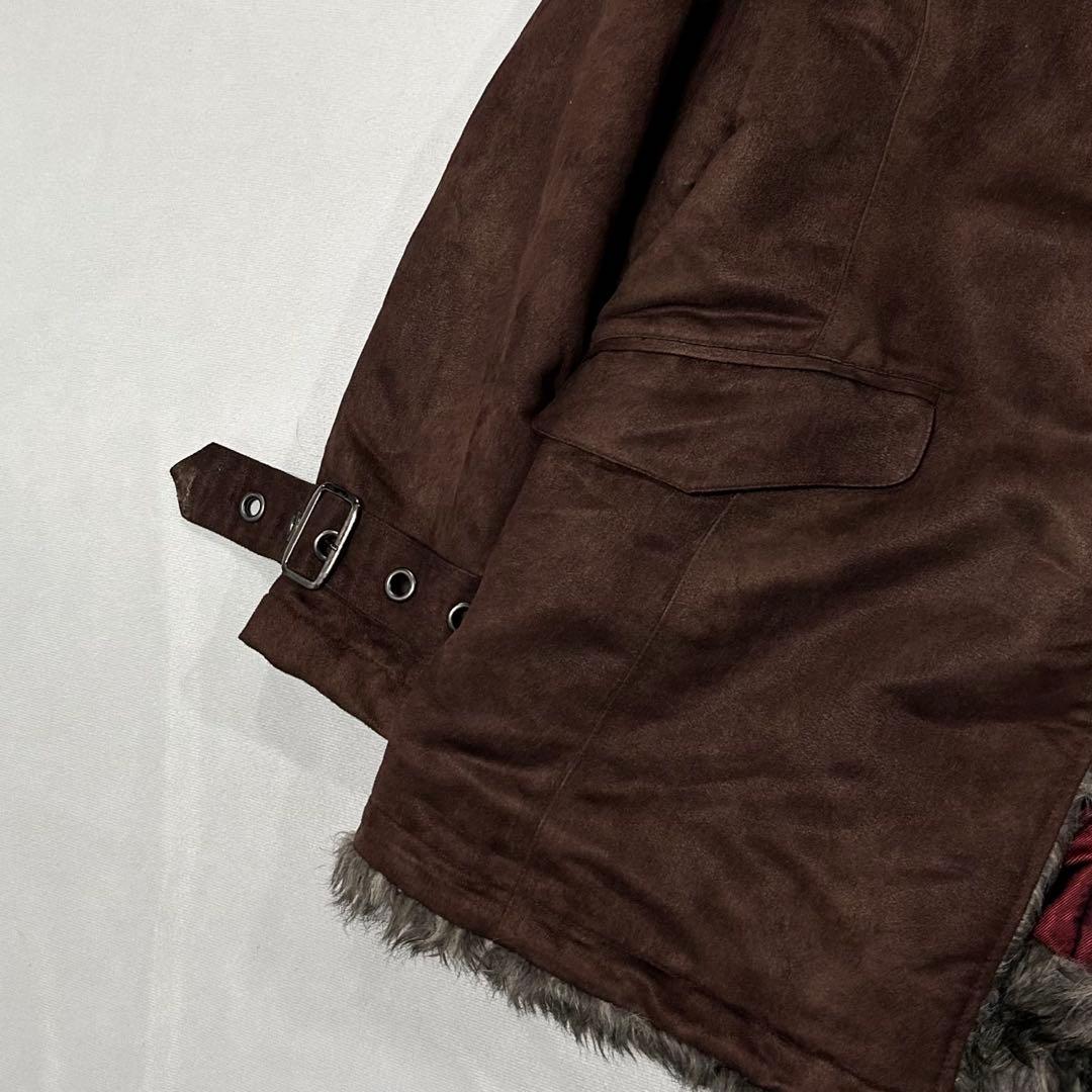 00s フェイクムートン ベロア ファー ギャングコート ジャケット お兄系