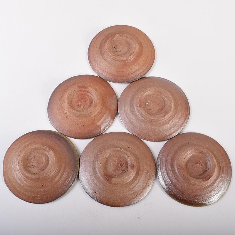 和食器 備前焼 五子窯 前嶋五一郎作 小皿 六客 共布共箱