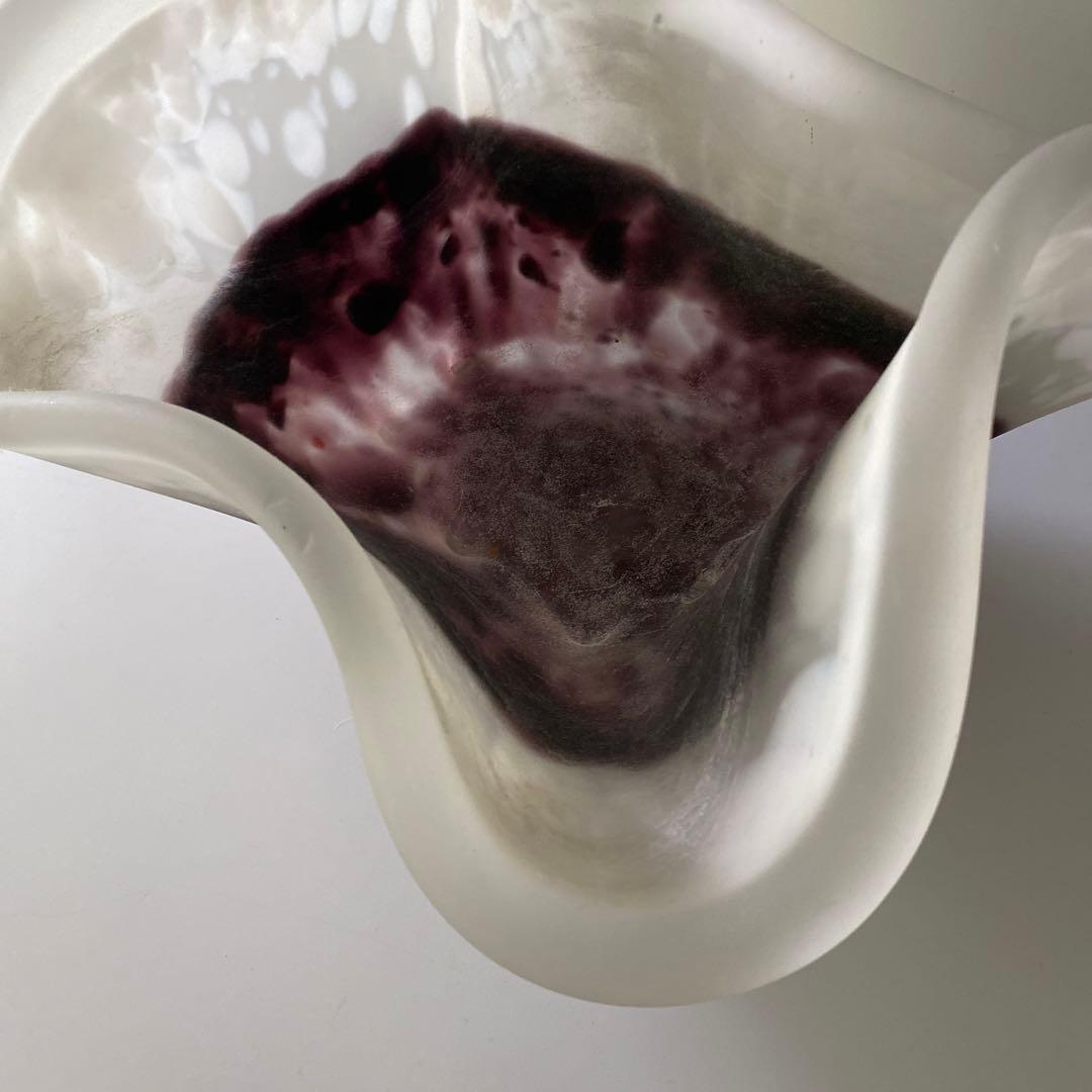 希少 36cm 藤田喬平 共箱付 自筆銘入り 花鉢 人間国宝 文化勲章