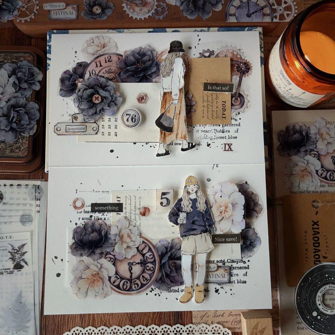 壹洱原创《烟墨白》海外マスキングテープ　マステ 【2372】