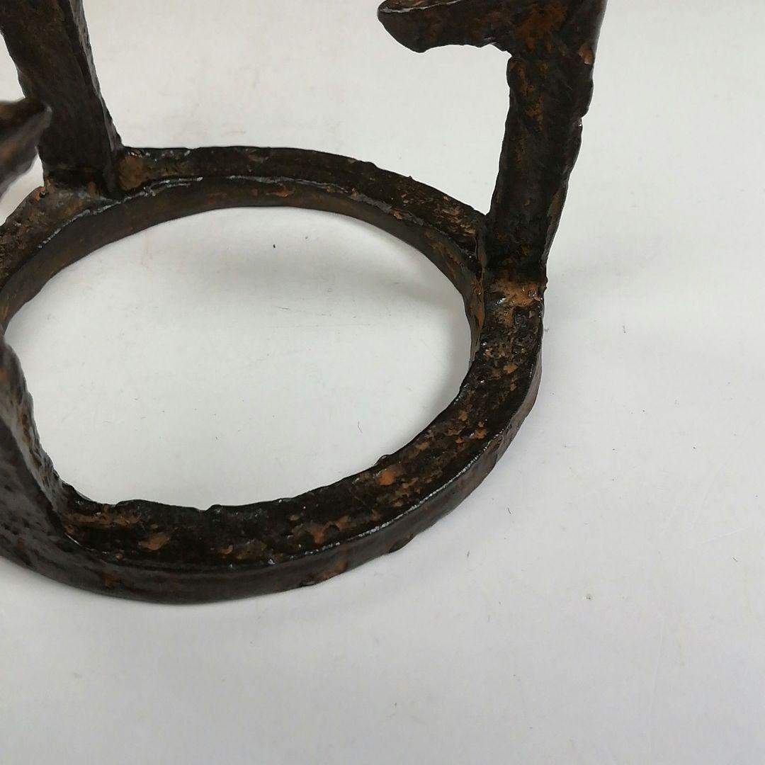 Ｗ１２１　蓋置　『唐銅　五徳　蓋置』『唐銅風炉師　藤井宗喜 作』　共箱　茶道具