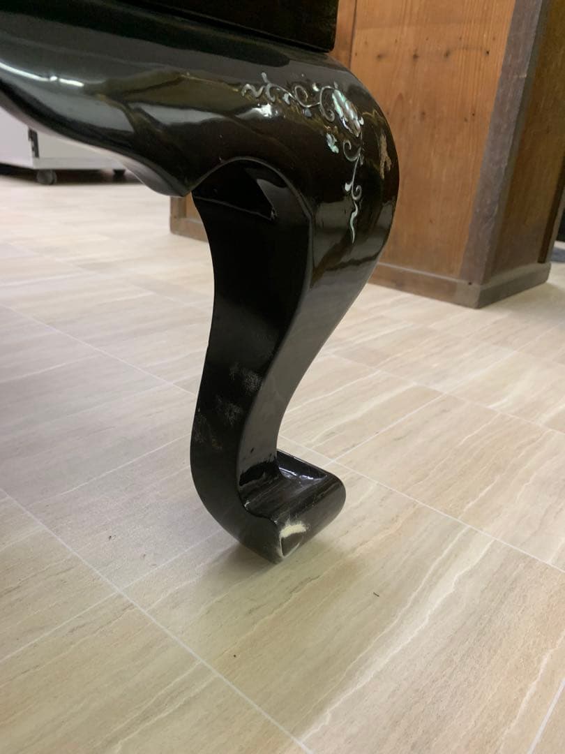 螺鈿細工 韓国伝統工芸 大型座卓 ドラゴン彫刻 年代物 骨董品