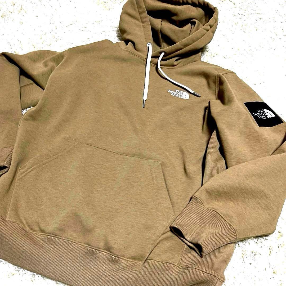 売切人気モデル◆ノースフェイル　スウェットパーカーMカーキ　スクエアロゴフーディ