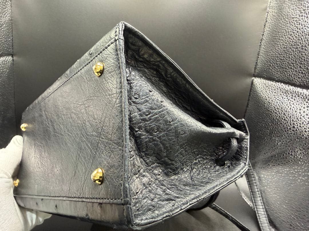 【値下げ】オーストリッチ ブラック ハンドバッグ