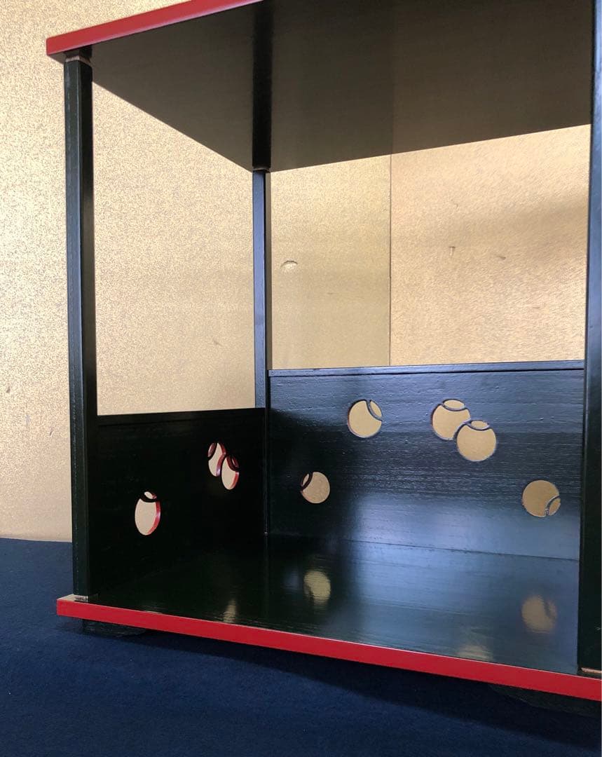 《レ》茶道具 青漆 つぼつぼ棚 組立式 元箱　251111う6
