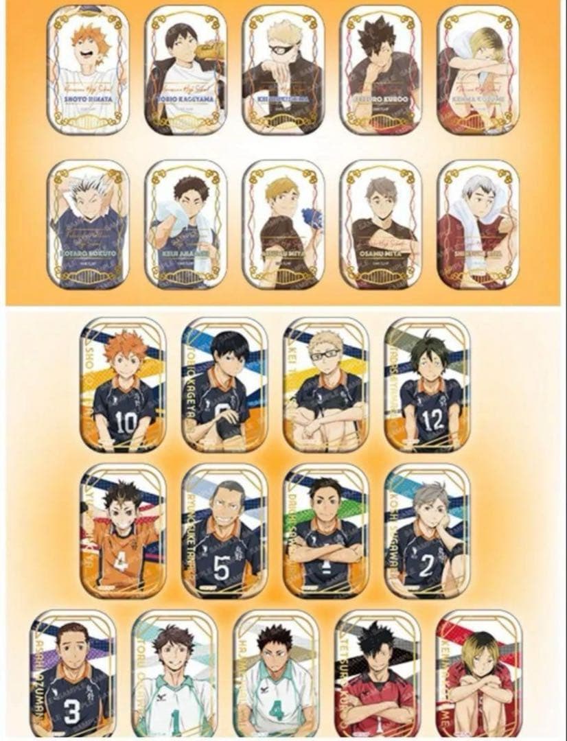 クールダウン おすわり 全種類セット ハイキュー スクエア缶バッジ