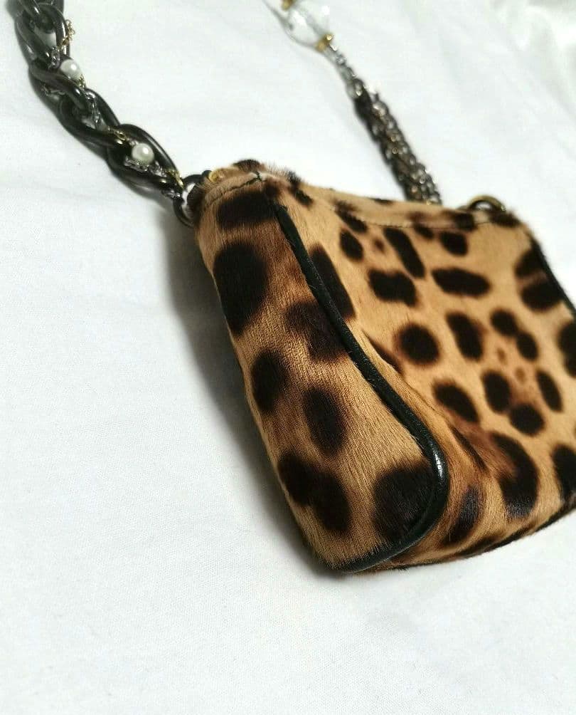 【美品】ドルチェアンドガッバーナ ショルダーバッグ ゴールドチェーン ブラック