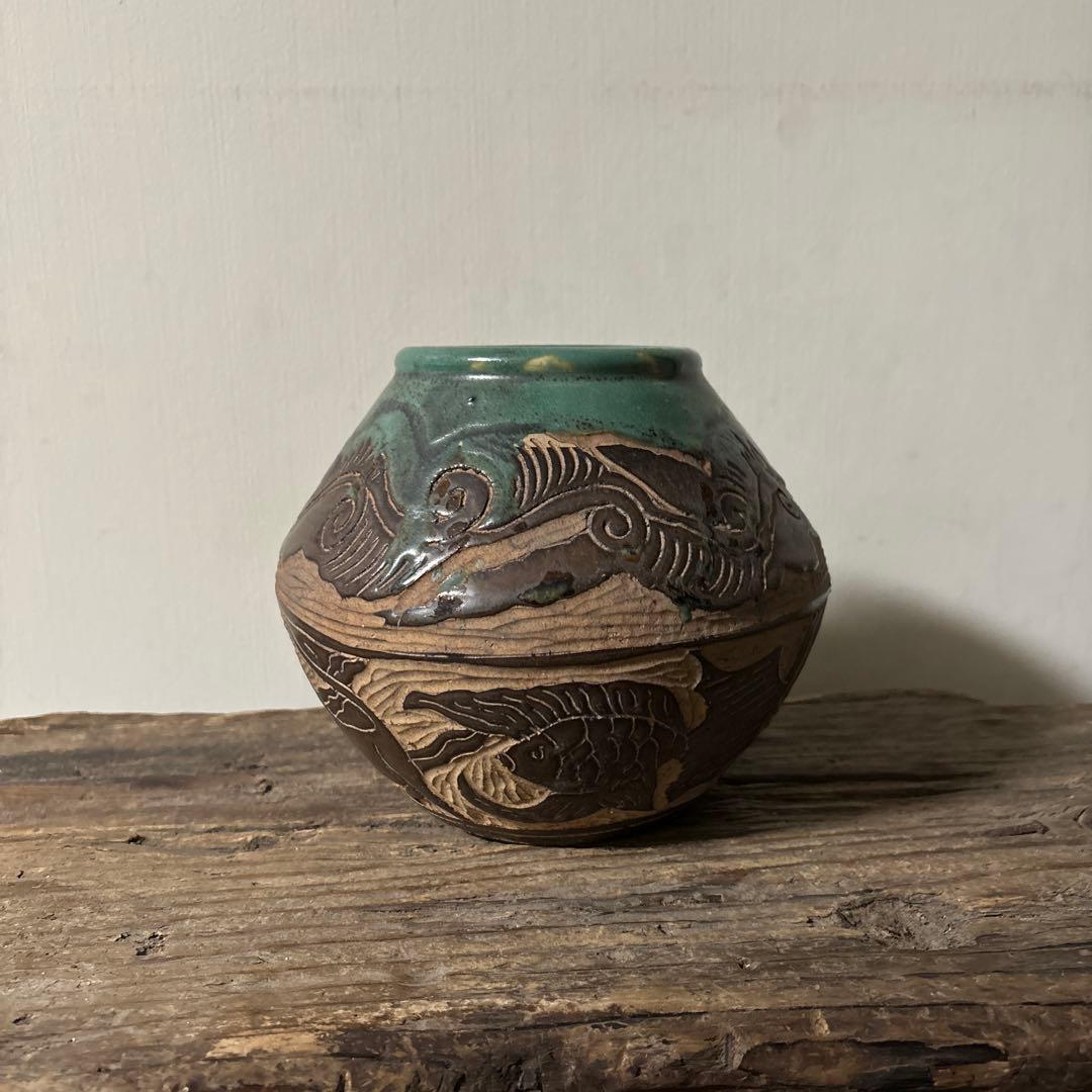 琉球古典焼 壺 古民芸.やちむん.壺屋焼.古道具.骨董品.アンティーク 検