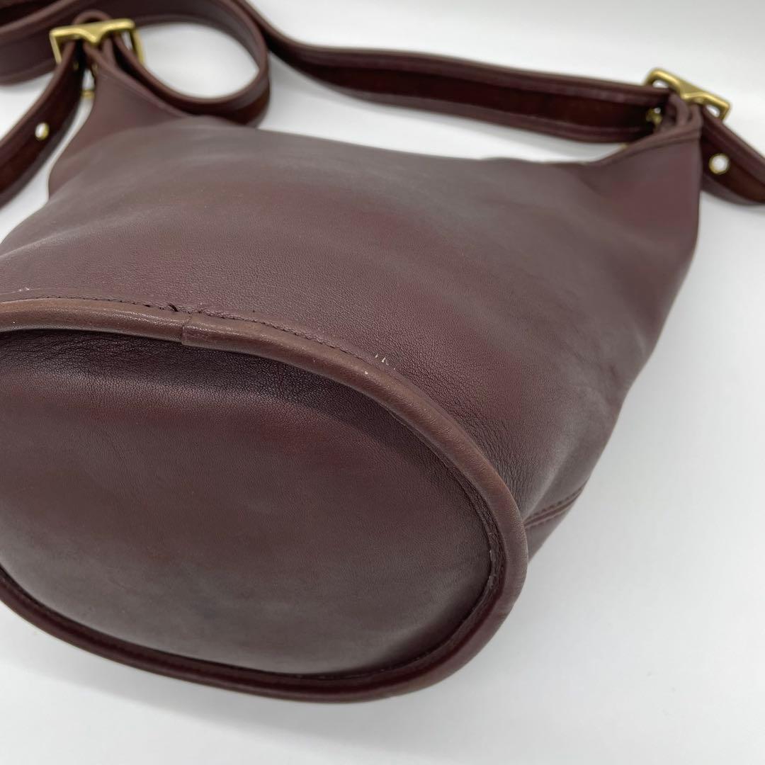 【極美品】オールドコーチ　ショルダーバッグ　バケツ　グラブタンレザー　茶　USA