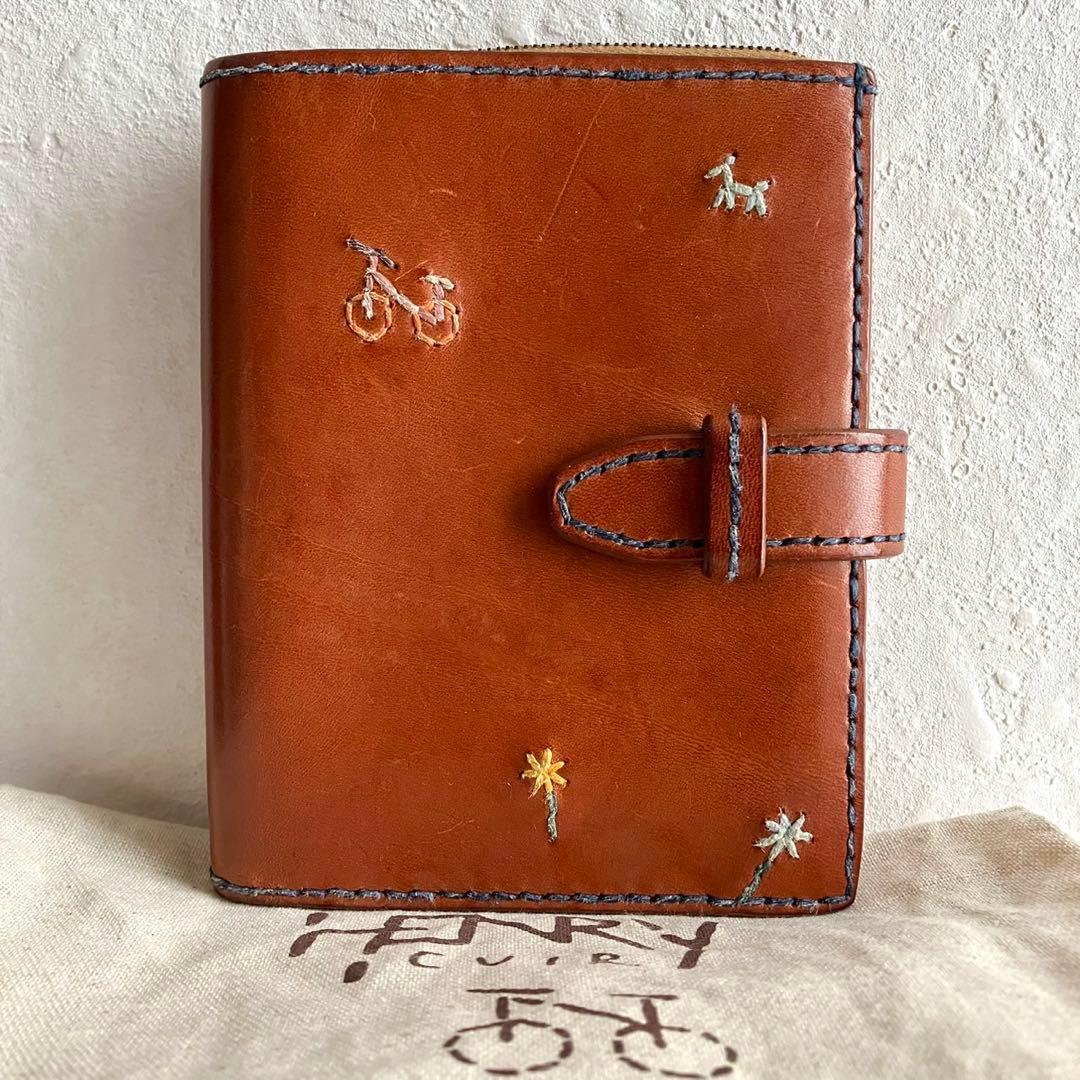 廃盤 希少 HENRY CUIR 折り財布 手帳型 刺繍 レザー ブラウン 楽天市場】HENRY CUIR アンリークイール RAMBLAS ランブラス