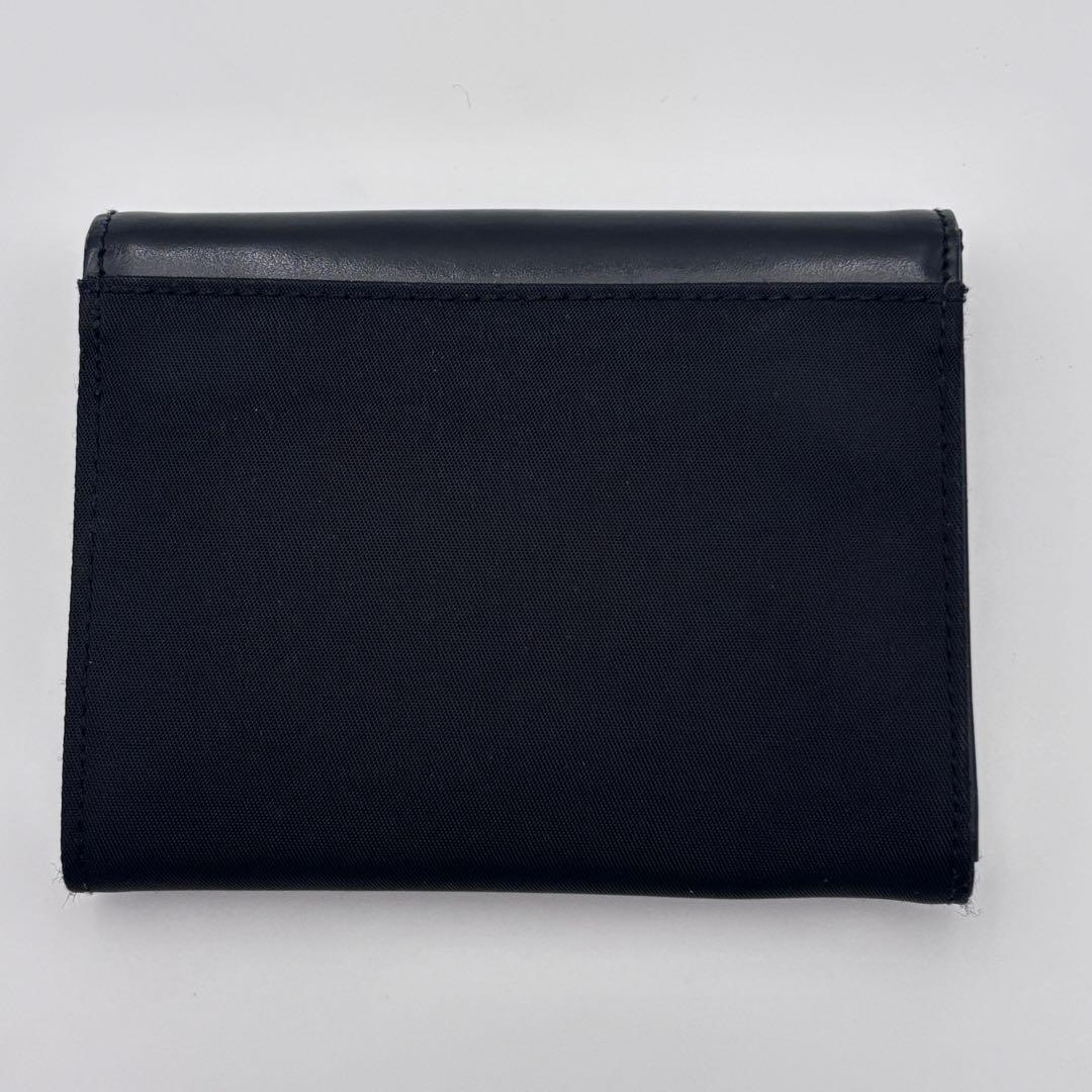 【美品】PRADA プラダ レザー×ナイロン 小銭入れ 財布 ブラック