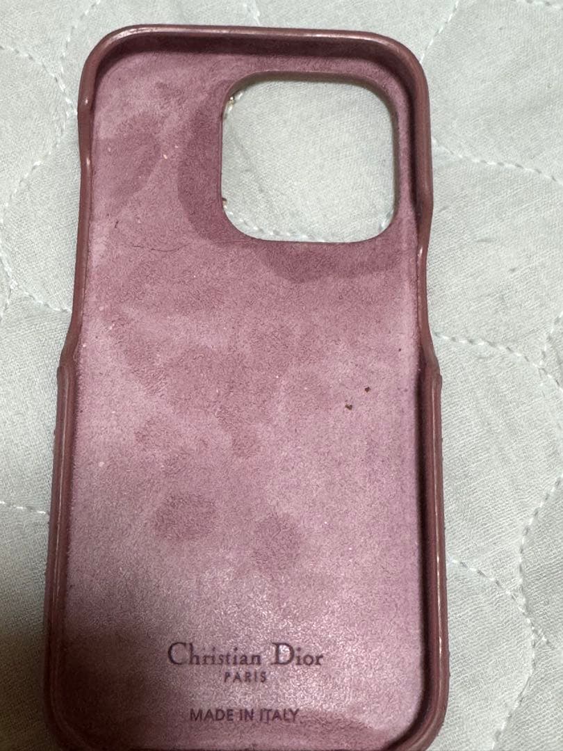 正規Christian Dior ピンク ラムスキンiPhoneケース