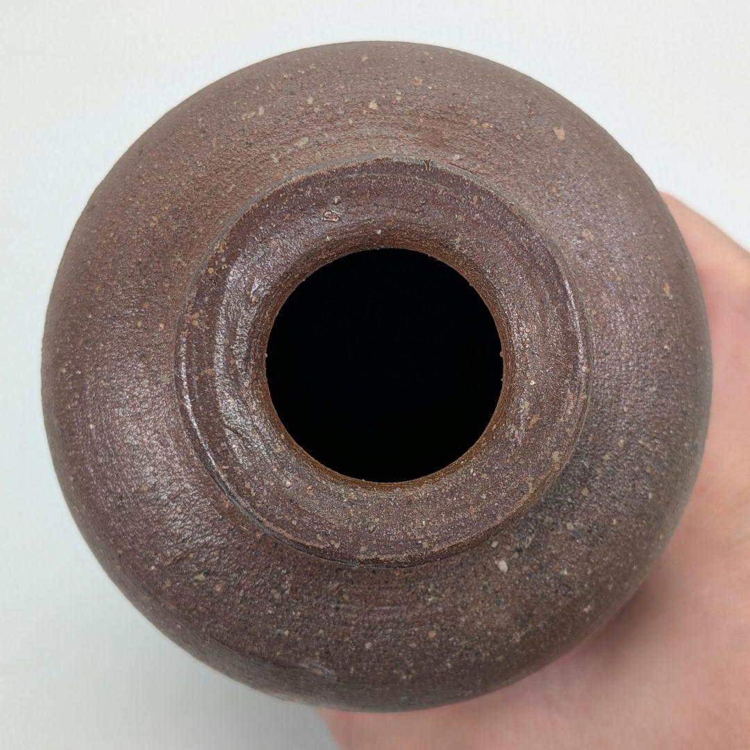 岡山県重要無形文化財 四代松田華山 備前焼 花入 共箱共布栞 フラワー