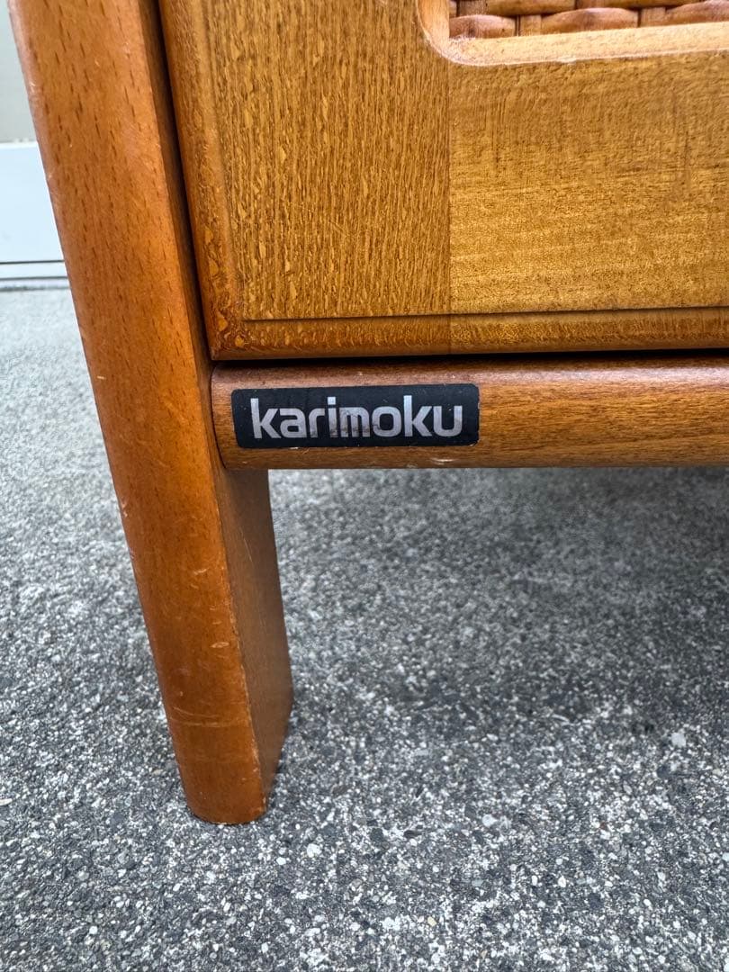 カリモク 木製 棚 キャビネット 引き出し アンティーク レトロ