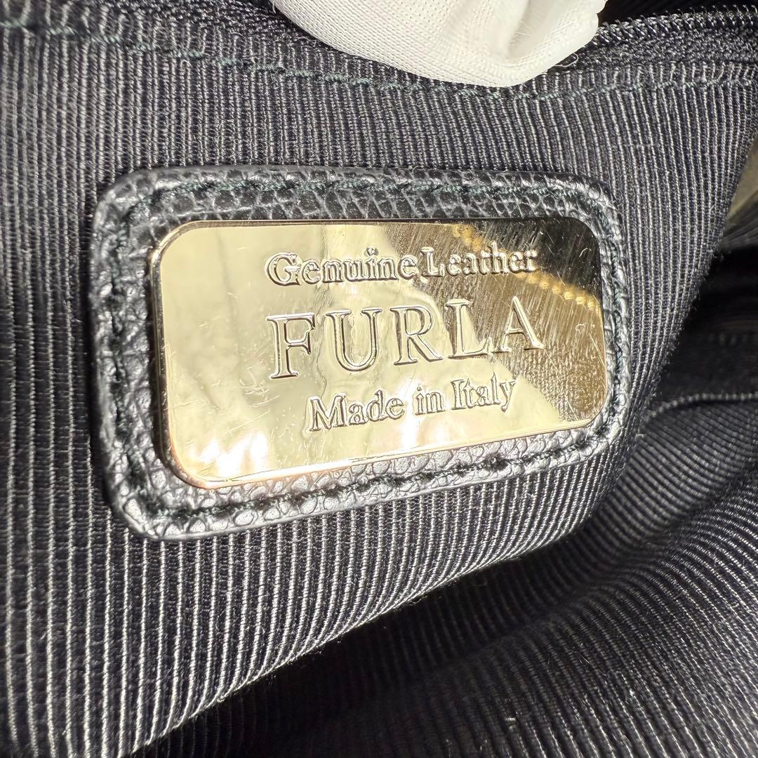 【極美品】FURLA パイパー M 2way ハンドバッグ ショルダーバッグ 黒