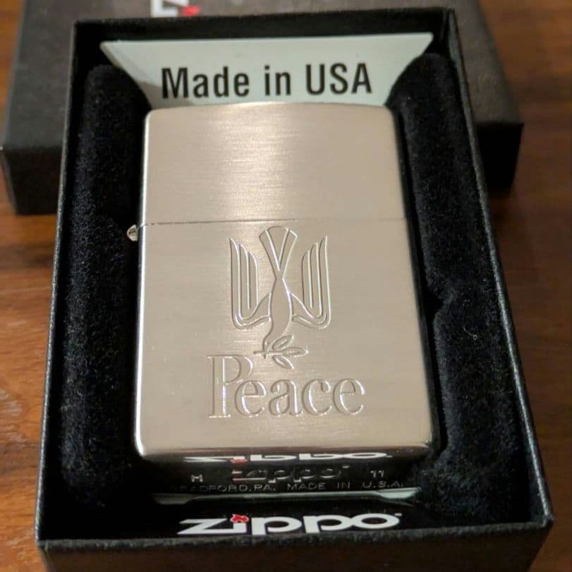【新品】ピース Peaceロゴ シルバー Zippo