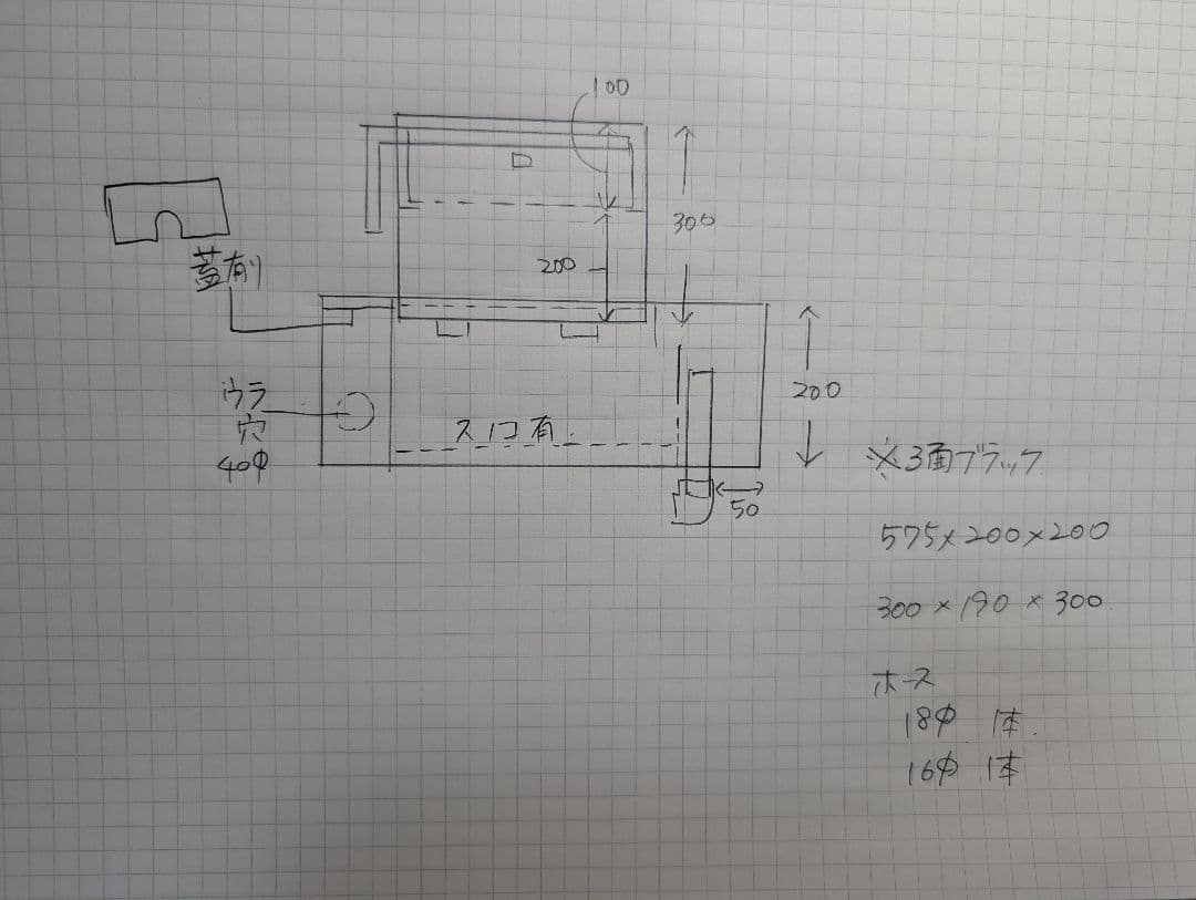 60アクリル水槽用　ドライ付き　３面ブラック　送料込 60アクリル水槽用 ドライ付き 3面ブラック 送料込 バックスクリーン