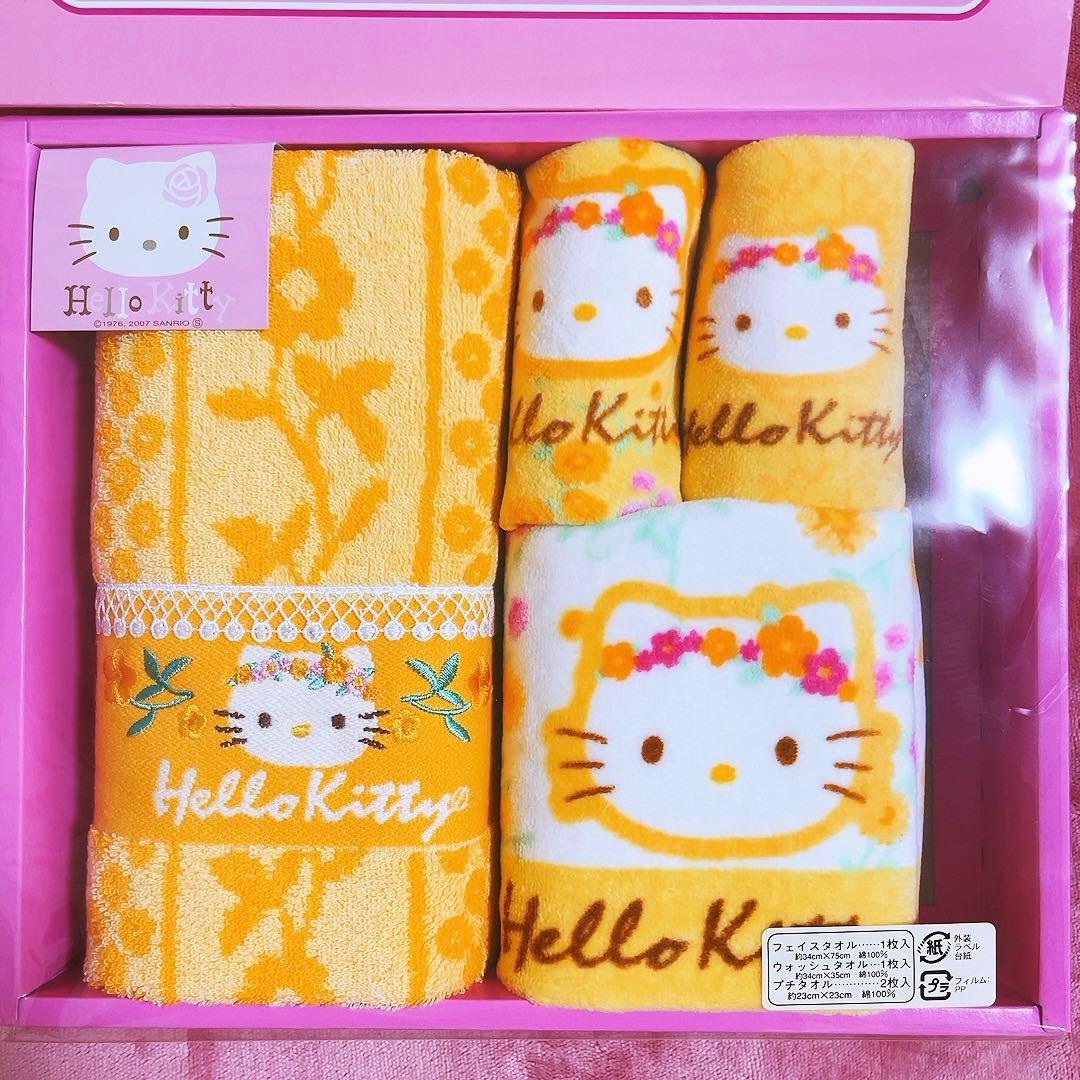 希少レア　ハローキティ　タオルセット　ハナ　レース　平成レトロ　サンリオ