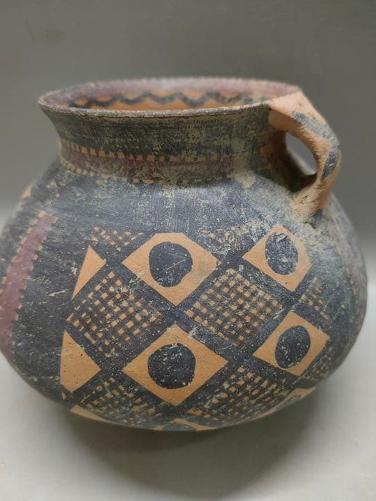 仰韶彩陶 アンダーソン土器 素焼き 加彩双耳土器.壺 骨董品 陶芸