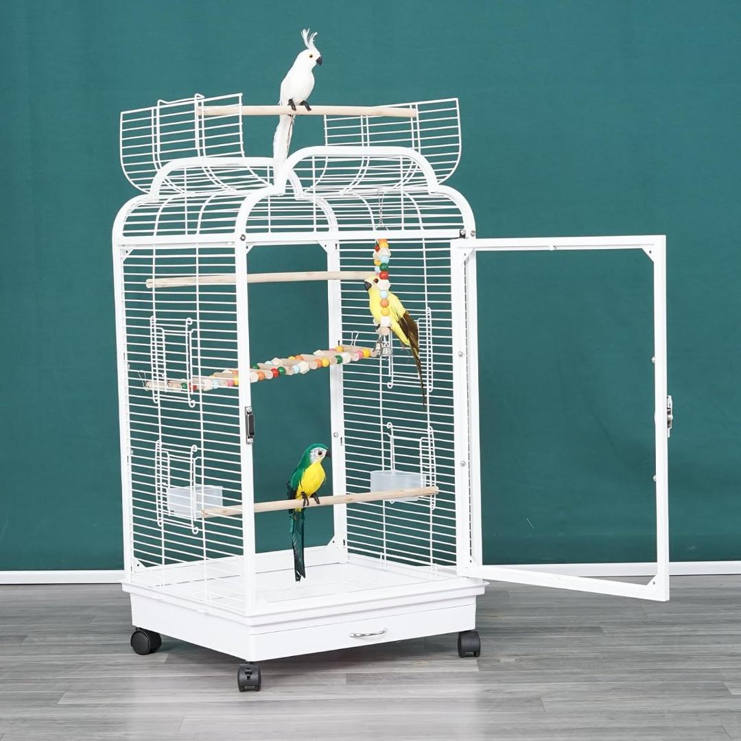 【新品】Ruexue鳥かご 透明アクリル扉 46x43x86 オープントップ 新品】Ruexue鳥かご 透明アクリル扉 46x43x86 オープントップ