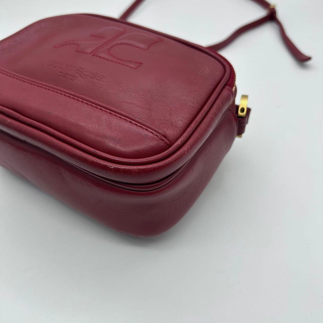 バッグ Courreges Shoulder Bag Leather Red Y2k