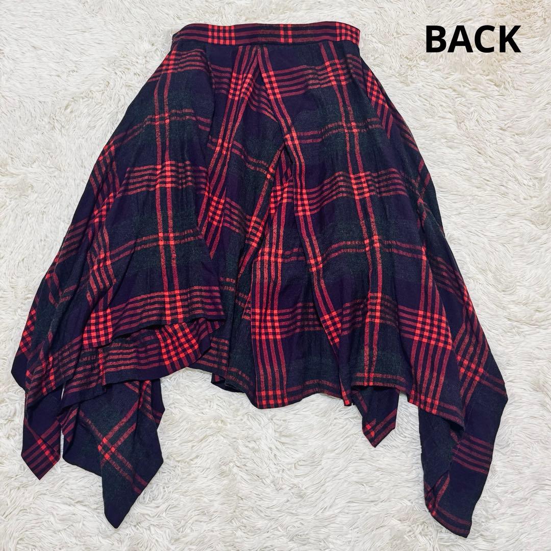 ヴィヴィアンウエストウッド アシメ変形 チェック柄 スカート オーブボタン