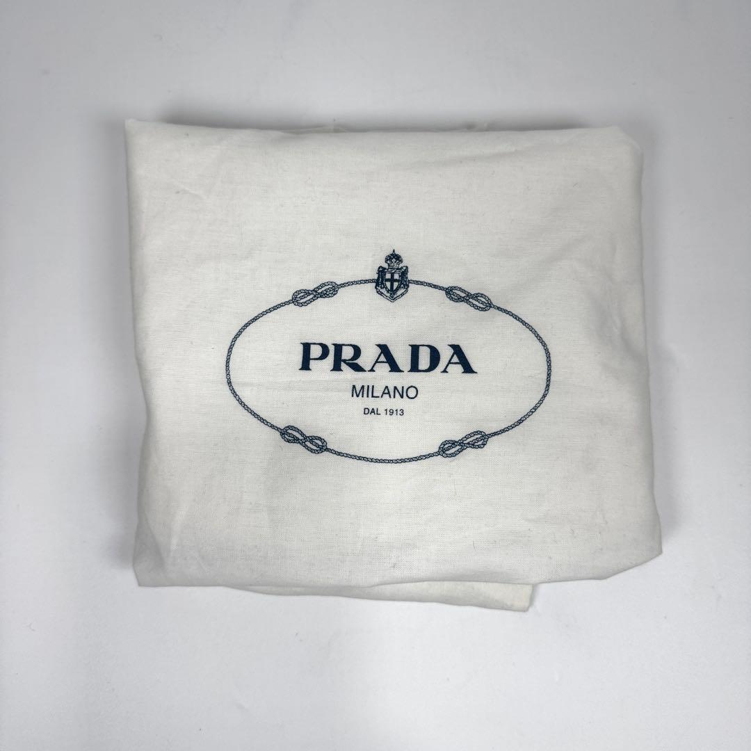 極美品✨ PRADA カナパ S 2way ショルダー付 ストライプ 黒