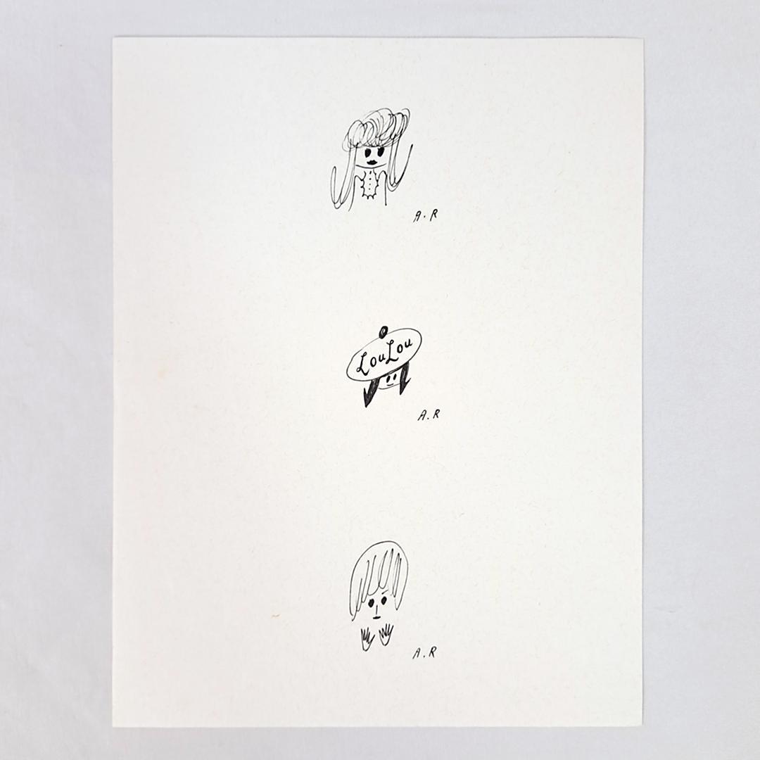 真作保証】荒井良二手描きイラスト2枚セット/Arai Ryoji/絵本作家