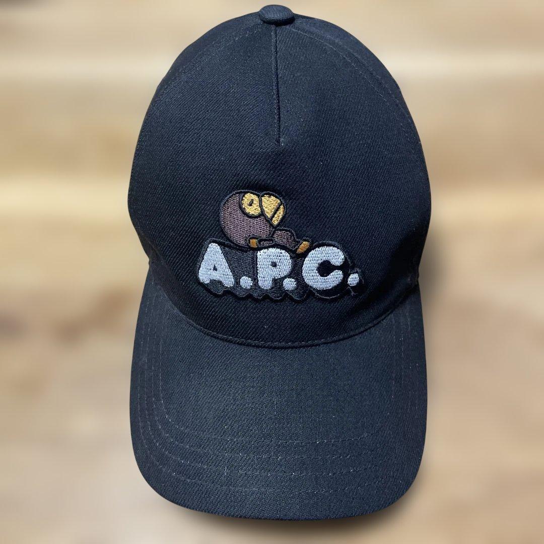 美品】A BATHING APE×A.P.C コラボ ベースボールキャップ 黒 - メルカリ