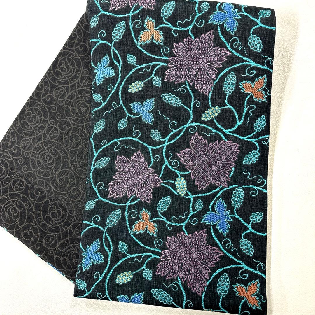 帯6188 ○高級 正絹 西陣織 片面全通 リバーシブル 袋帯 - メルカリ