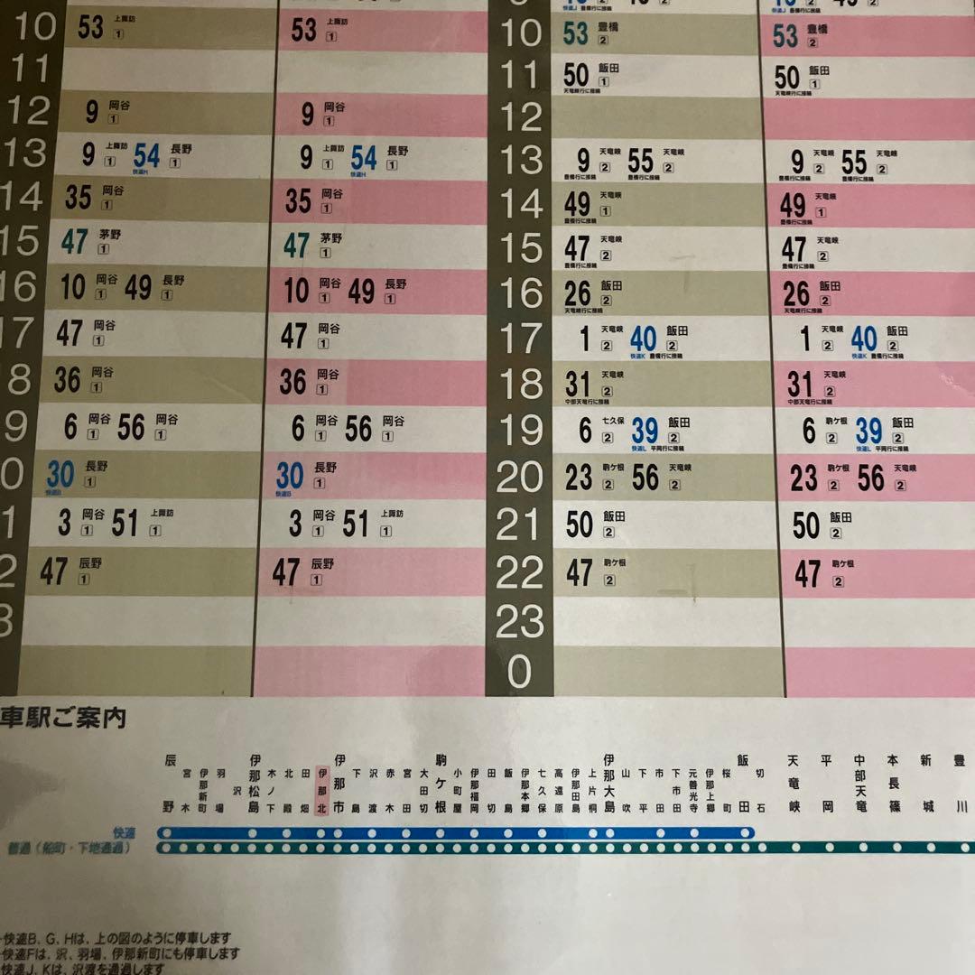 飯田線　伊那北駅時刻表　JR東海