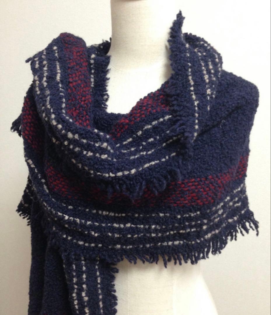 ファリエロ サルティ アルパカ混チェック柄ストール