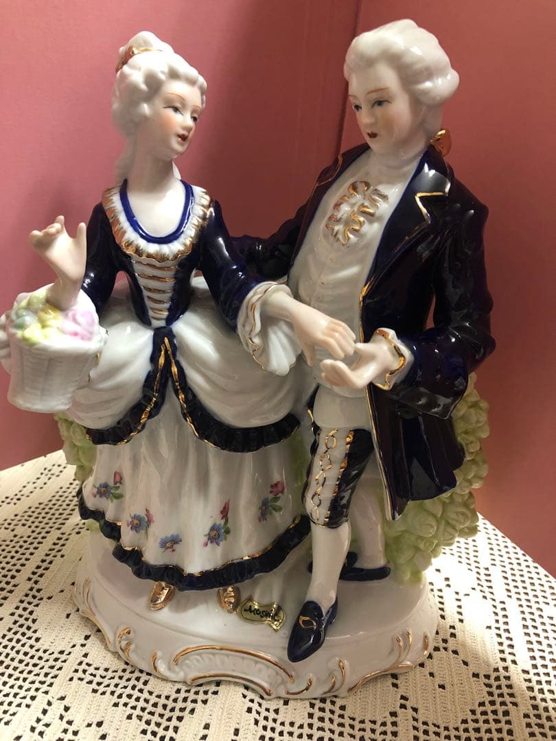 昭和レトロ KATO 工芸 オルゴール 陶器人形 ビンテージ 日本製