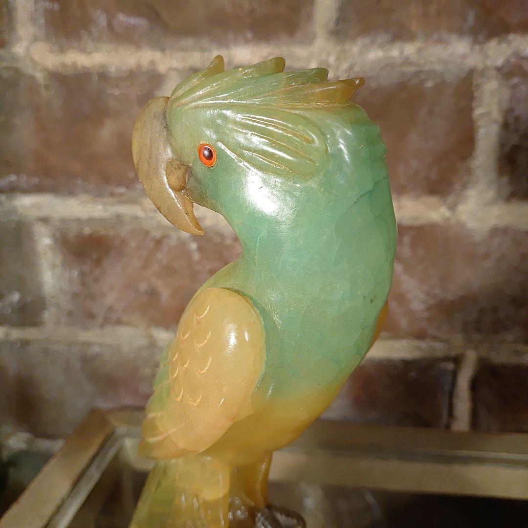 ビンテージ イタリア製 アルバスタ オウムの置物 Italy 手彫り - メルカリ