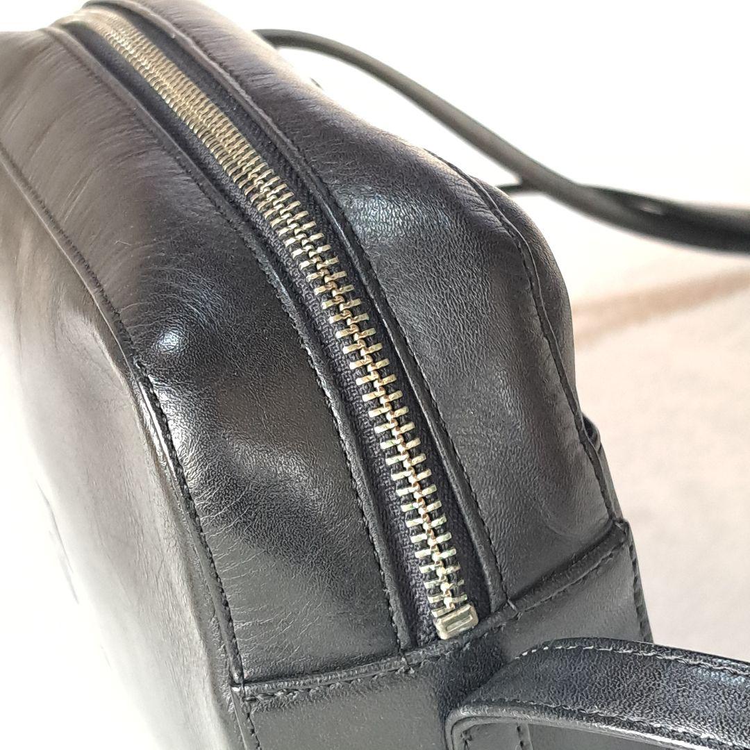 希少　クレージュ　レザー　ショルダーバッグ　BIGロゴ　型押し　ヴィンテージ