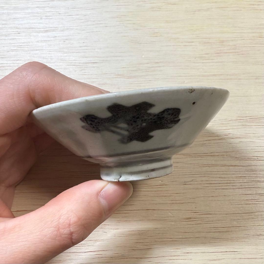 古伊万里 こんにゃく印判 盃 型紙摺印判 小皿 江戸時代 初期伊万里 古美術