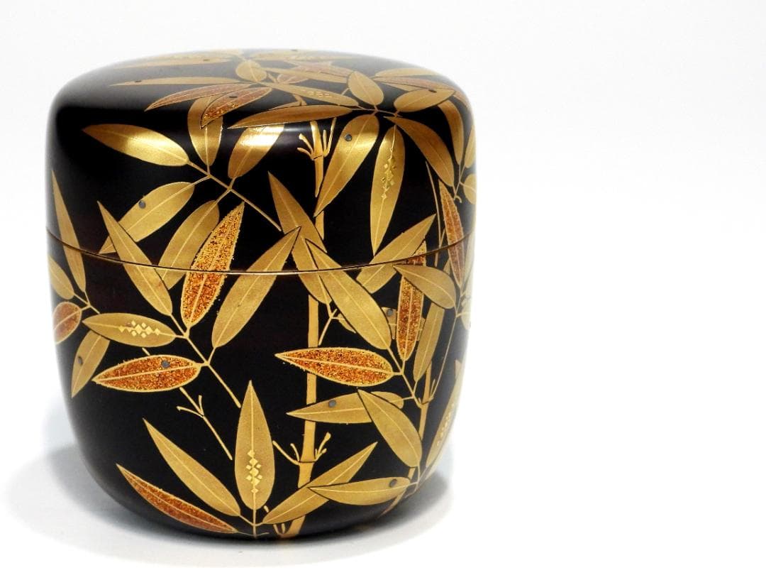 茶道具 なつめ 竹紋 棗 蒔絵 －心作 木製