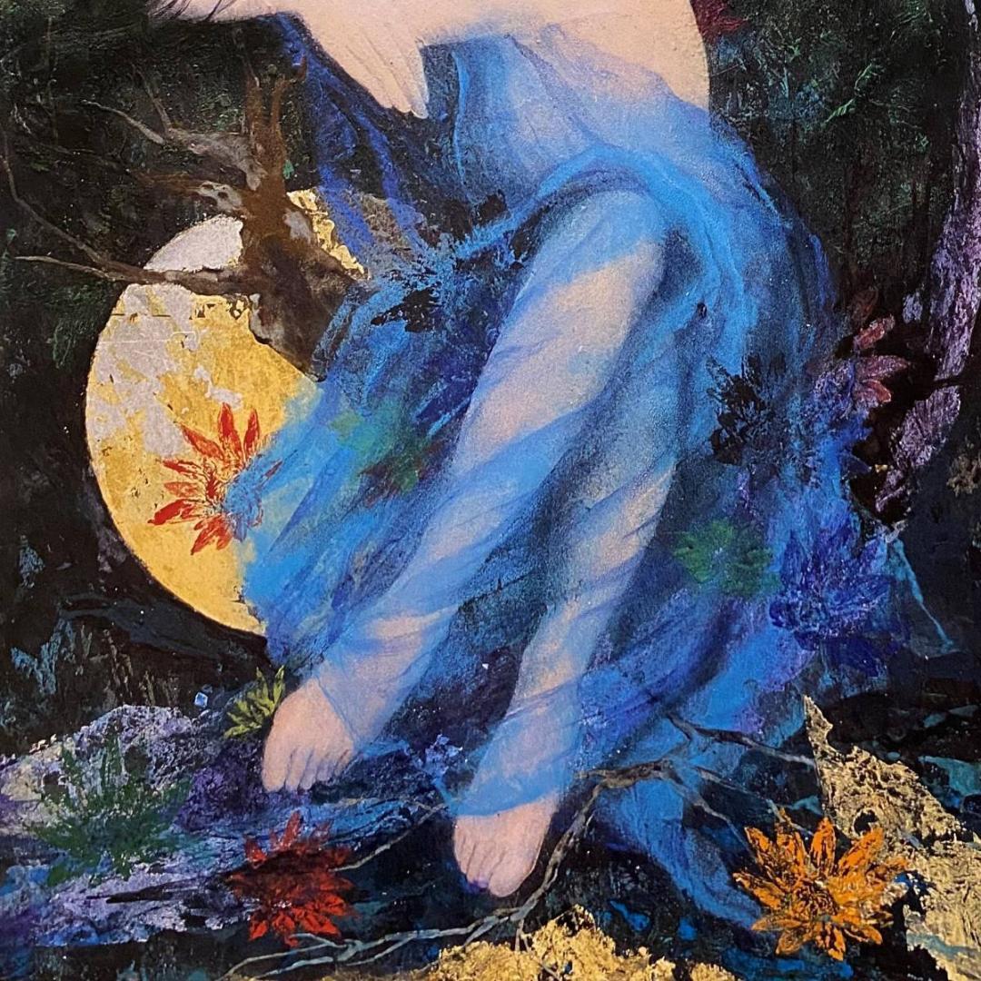 鳥山玲、【夢野ー彼方の水音ー】、希少な額装用画集より、新品額装付