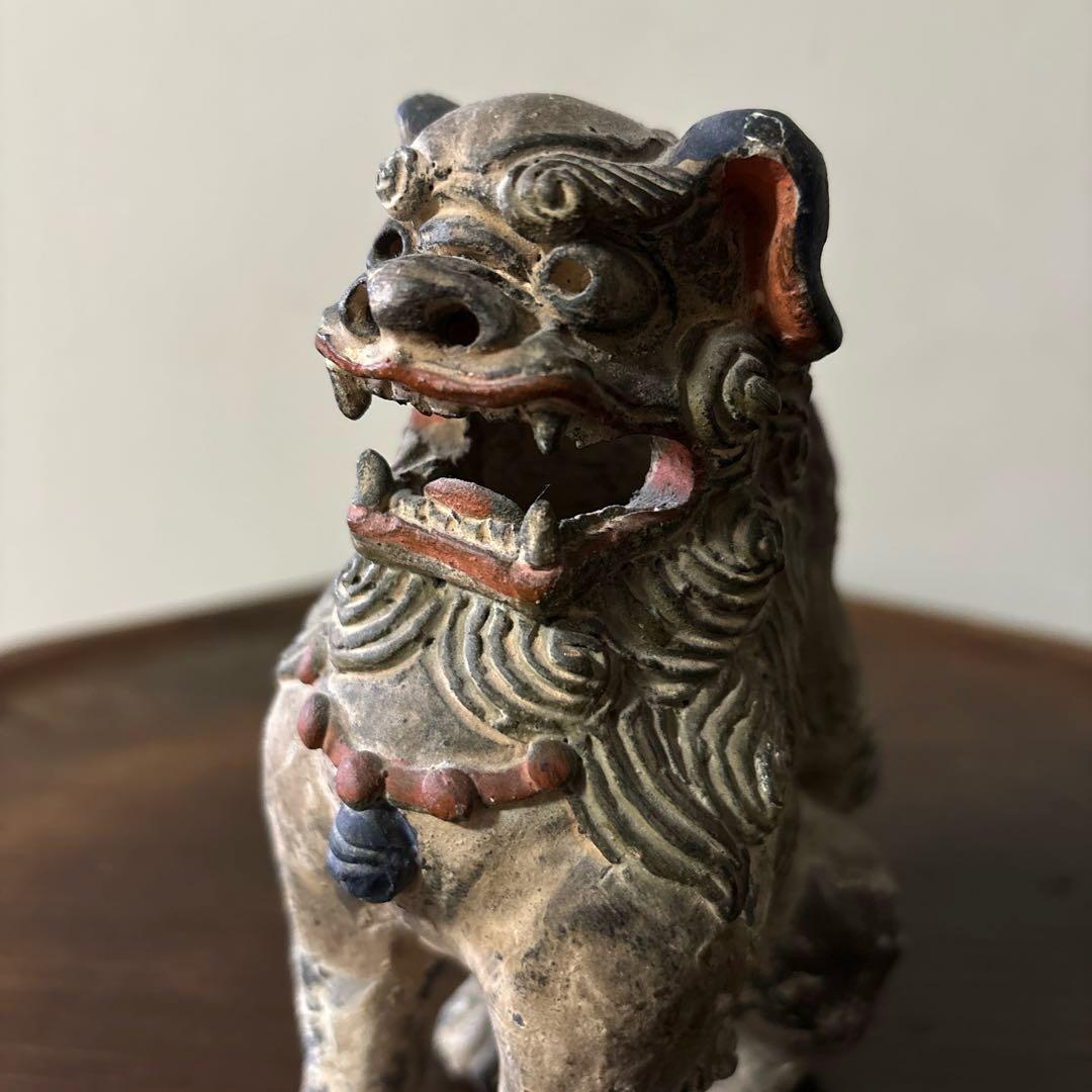 古琉球 壷屋 シーサー 狛犬 アンティーク 骨董信仰 招き猫 福助 古美術