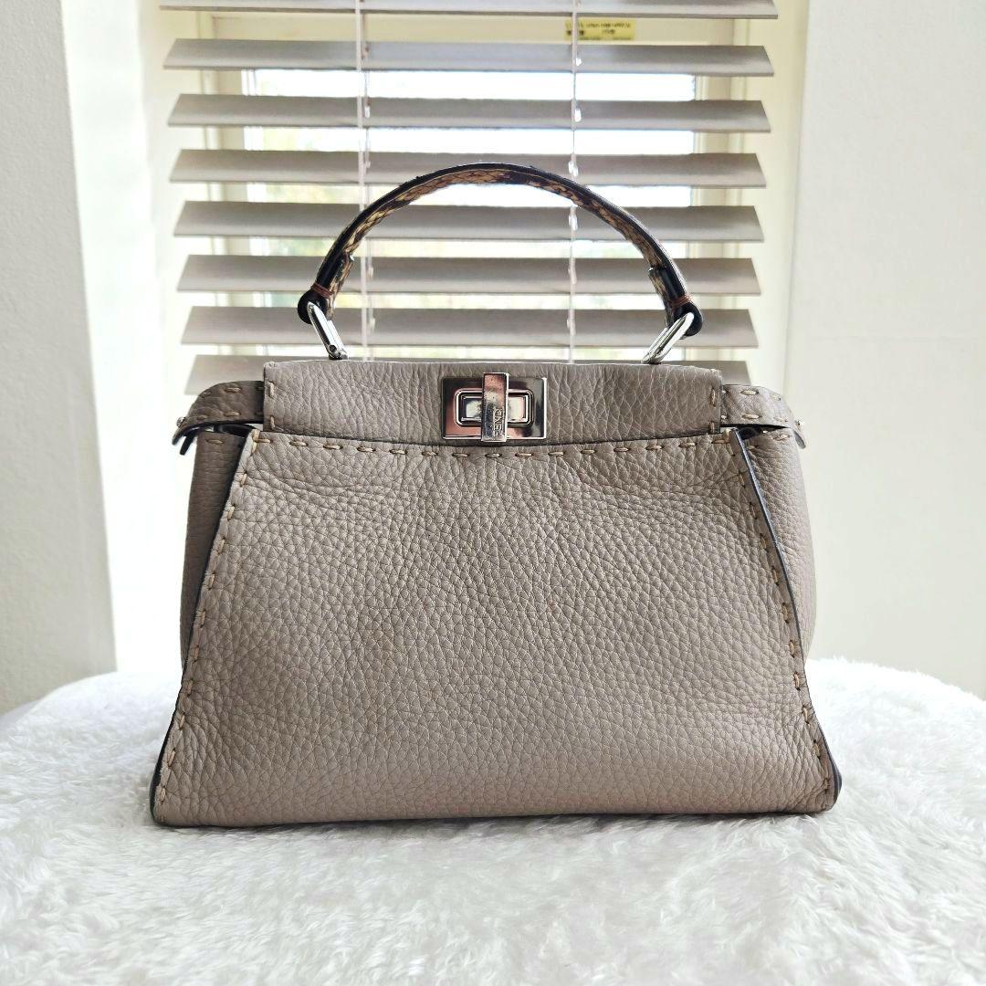 ⭐FENDI⭐ フェンディ ピーカブー ミニ ダブグレー ハンドバッグ