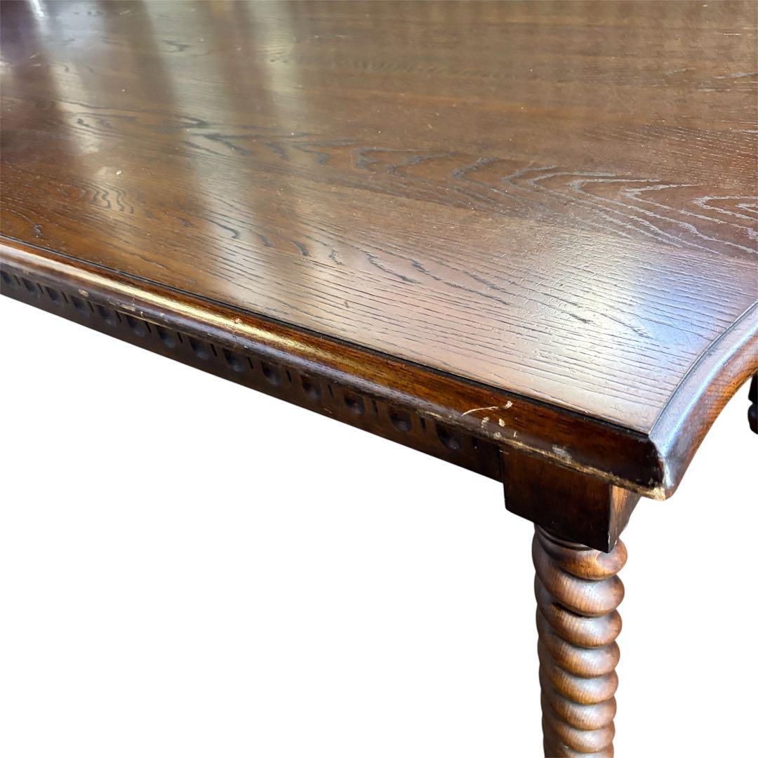 ダイニングテーブル ネジリ脚角 食卓テーブル 145cm アンティーク