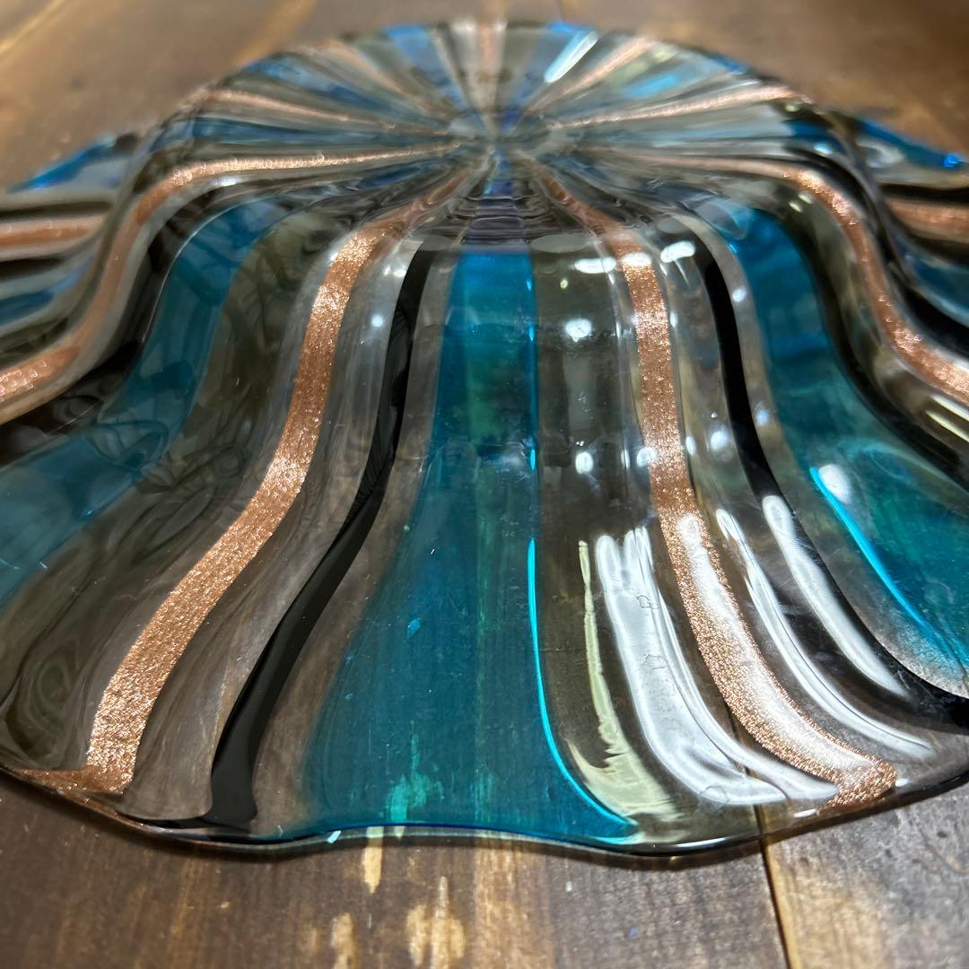 Linea Valentina 高級ヴェネチアガラス 金彩 ムラーノガラス 大皿