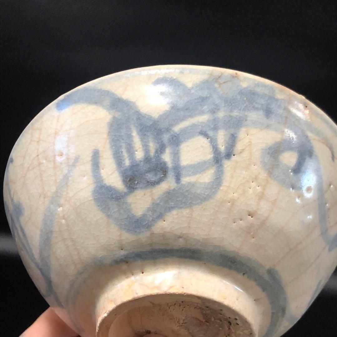 究極の古美術⬛︎蔵の奥から美しい藍色の手描きの抹茶